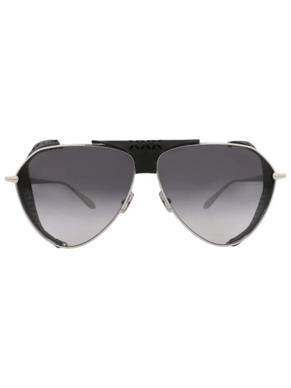 New Alaia Women's Sunglasses Aviator Metal Frame Silver Silver Grey